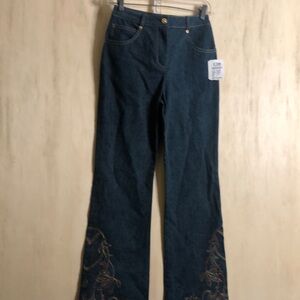NWT ST.JOHN Collection by Marie Gray. High Rise Embroidered Jeans. Size 2